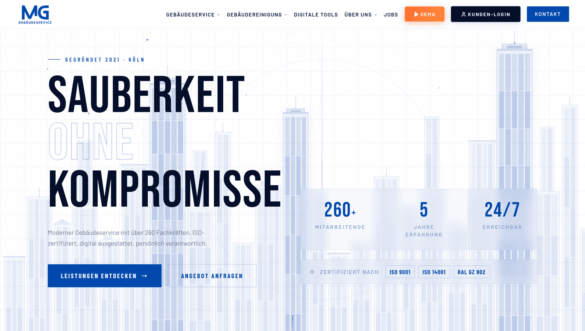 MG Gebäudeservice — Website Screenshot